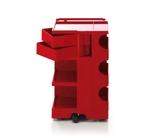 Boby trolley B32 with 2 high (9cm) drawers in Red