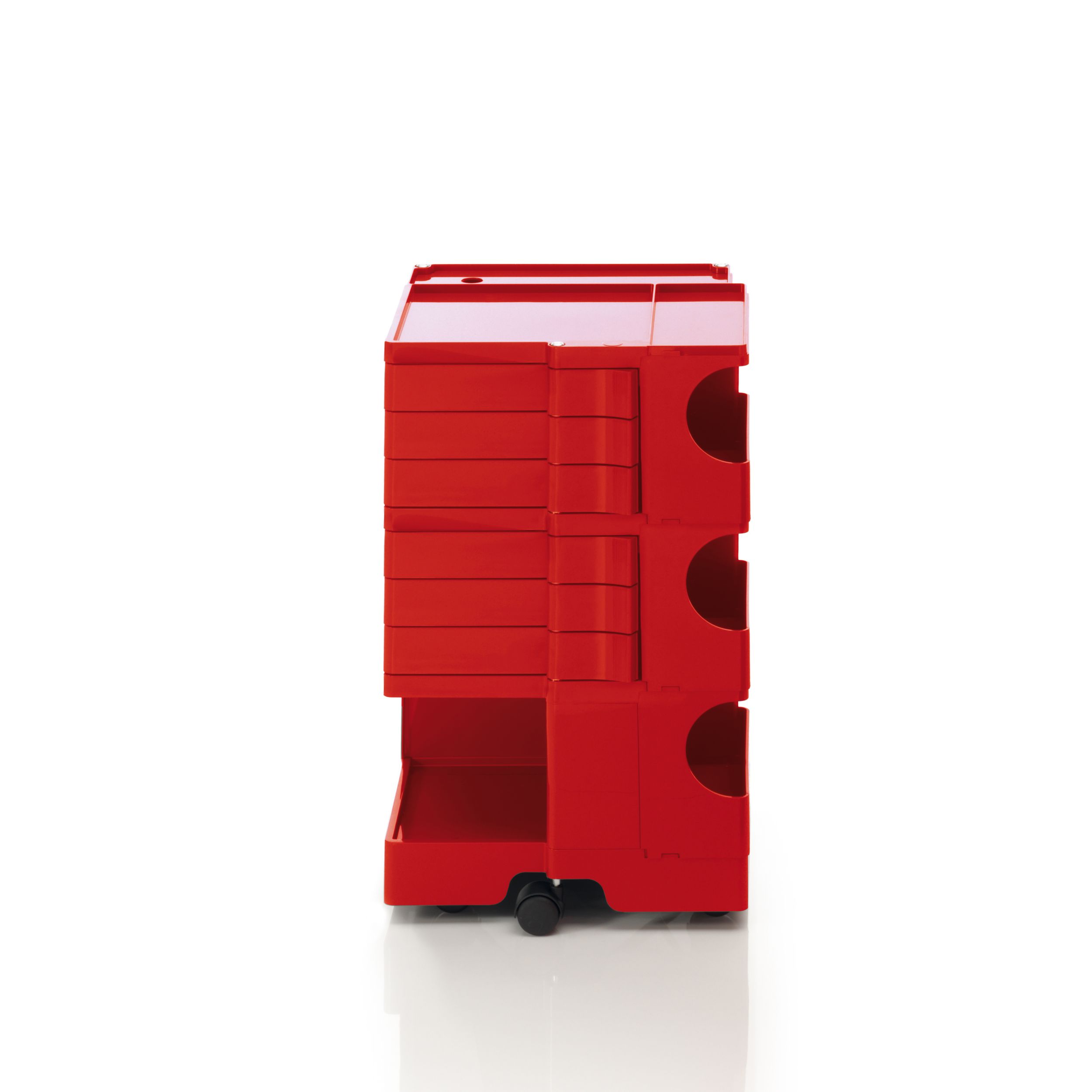 Boby trolley B36 with 6 low (6cm) drawers in Red