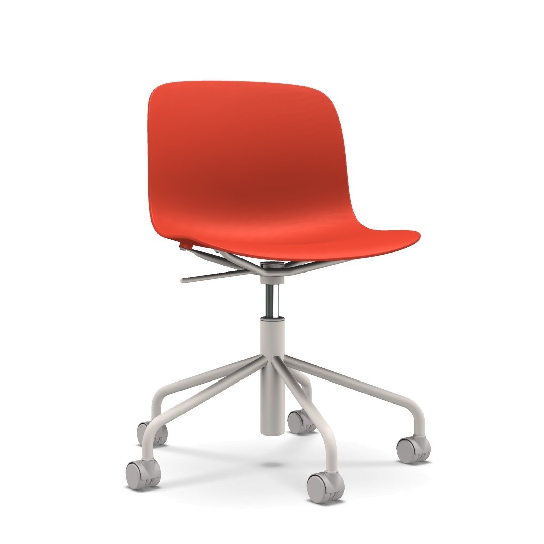 white structure - coral red seat