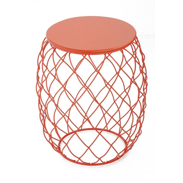 coral red steel rod / coral red wooden top