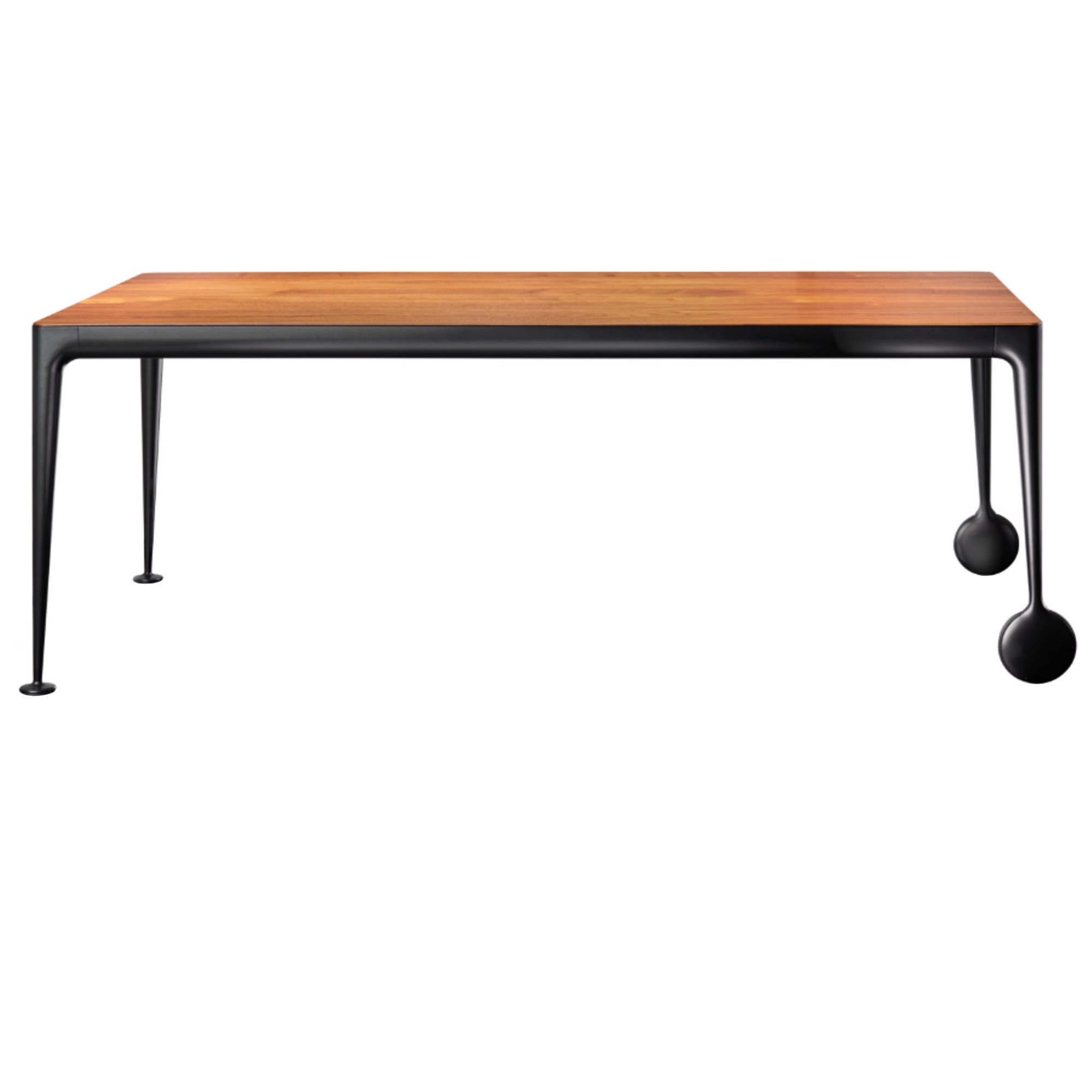 210cm x 102cm black structure / natural walnut top