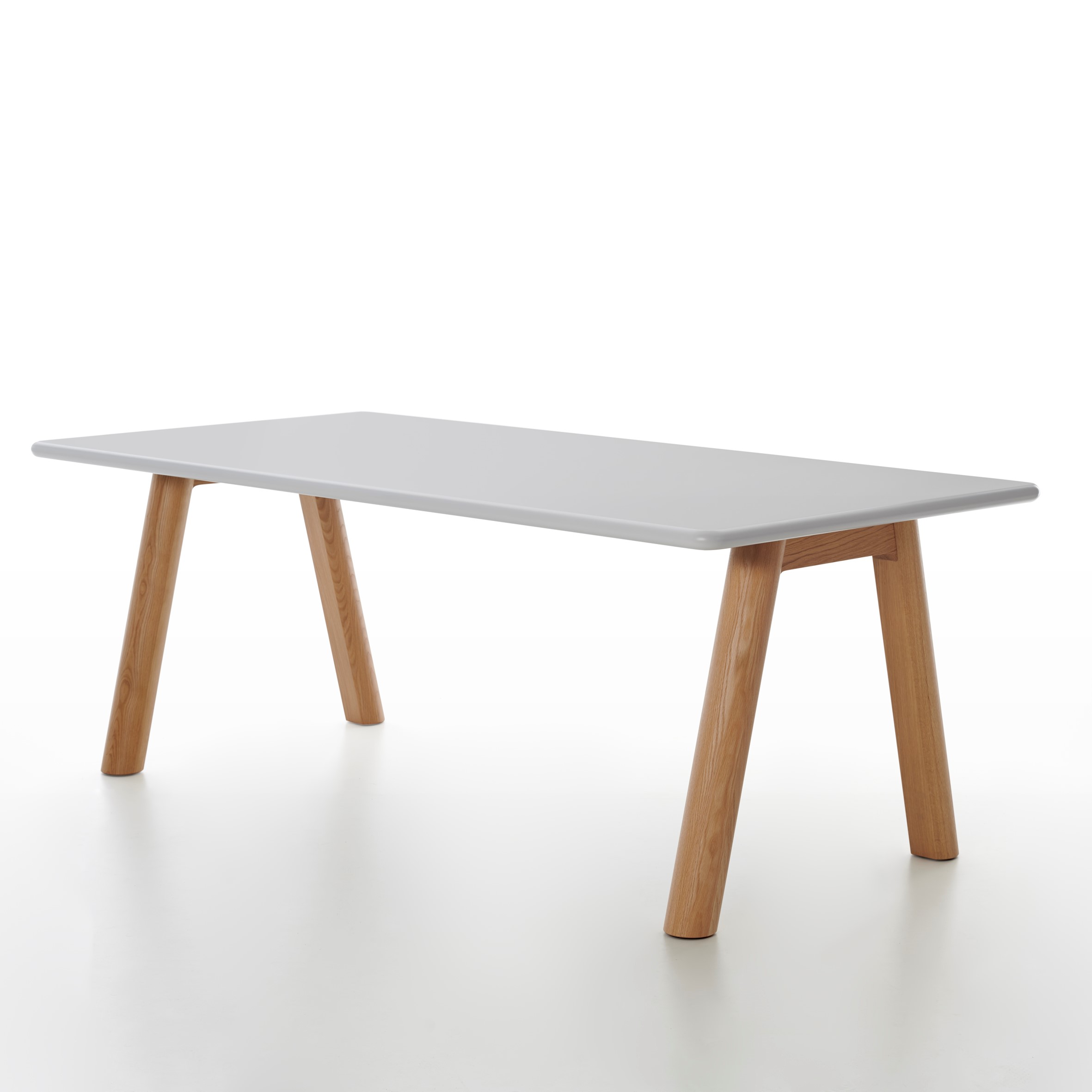 240 x 100cm base & legs in natural oak  - top in light grey MDF