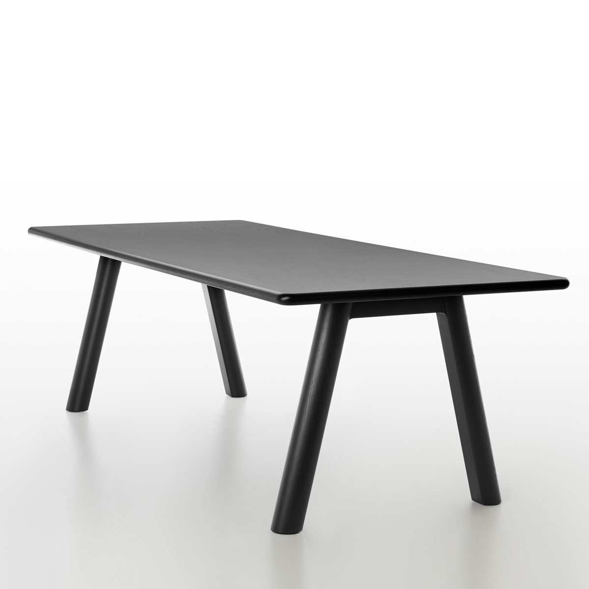 240 x 100cm base & legs in oak painted black - top in oak painted black