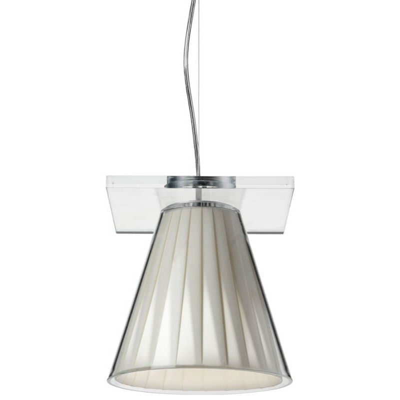 LIGHT-AIR suspension lamp in beige fabric