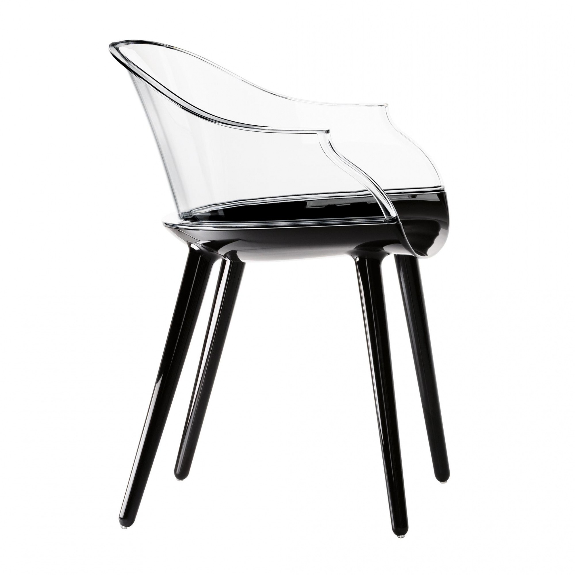 seat glossy black / back clear transparent