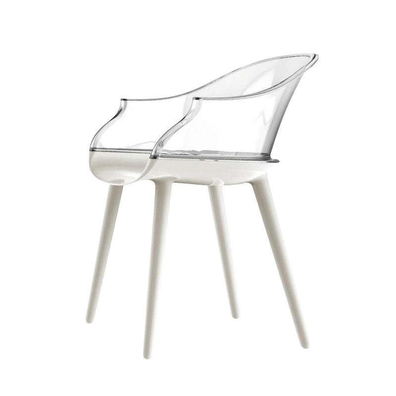 seat glossy white / back clear transparent