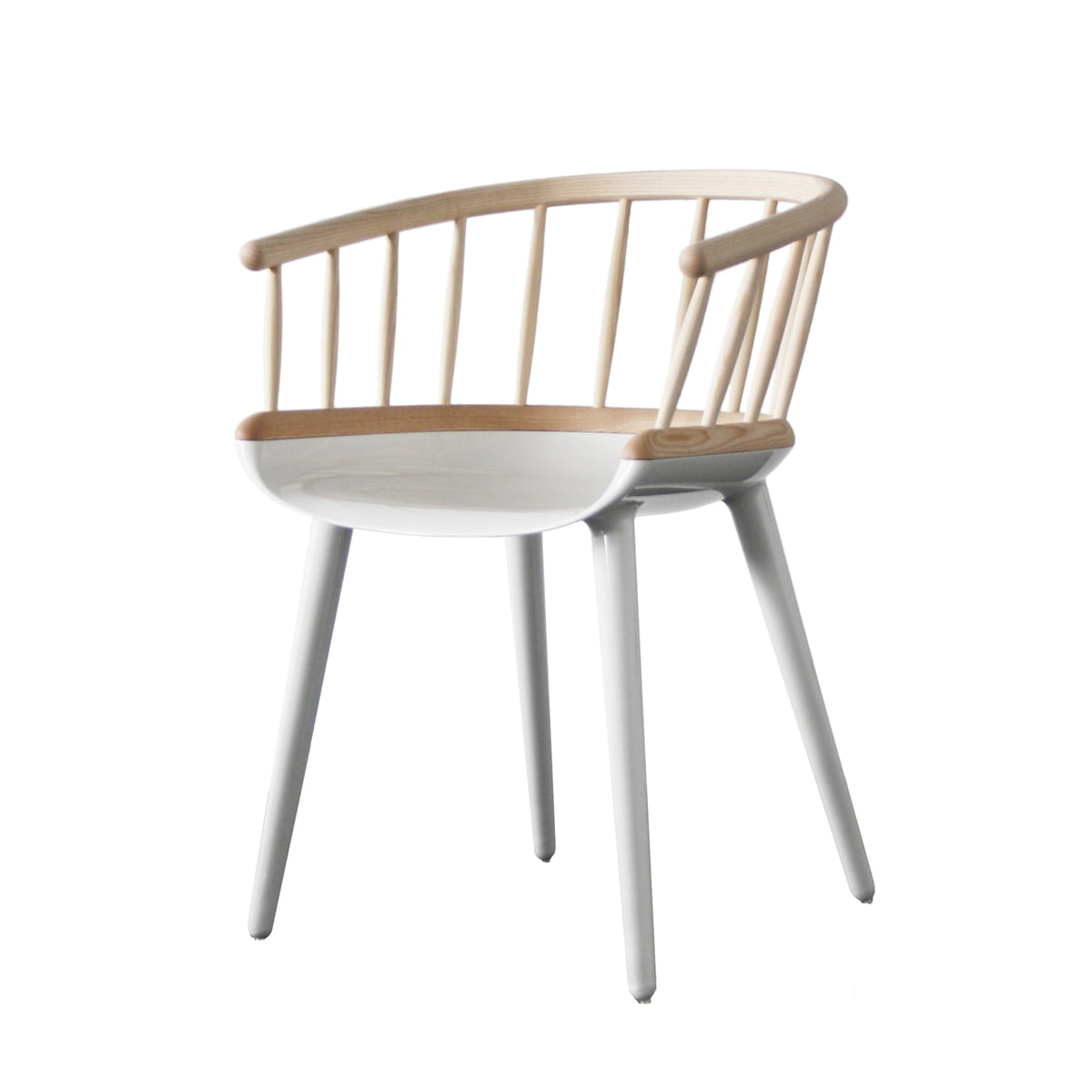 λευκό γυαλιστερό / φυσικό ξύλο φράξου