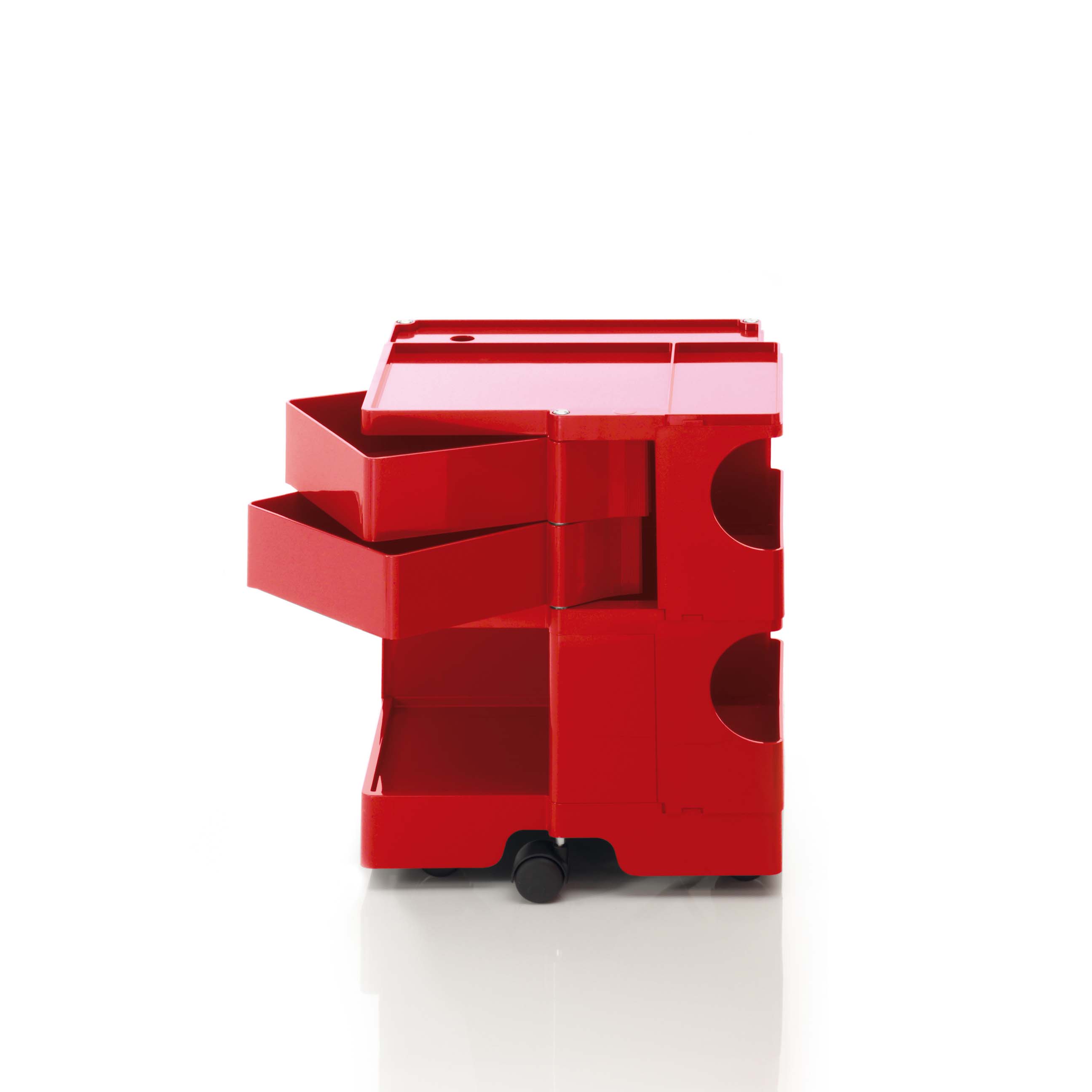 Boby trolley Β22 with 2 high (9cm) drawers in Red