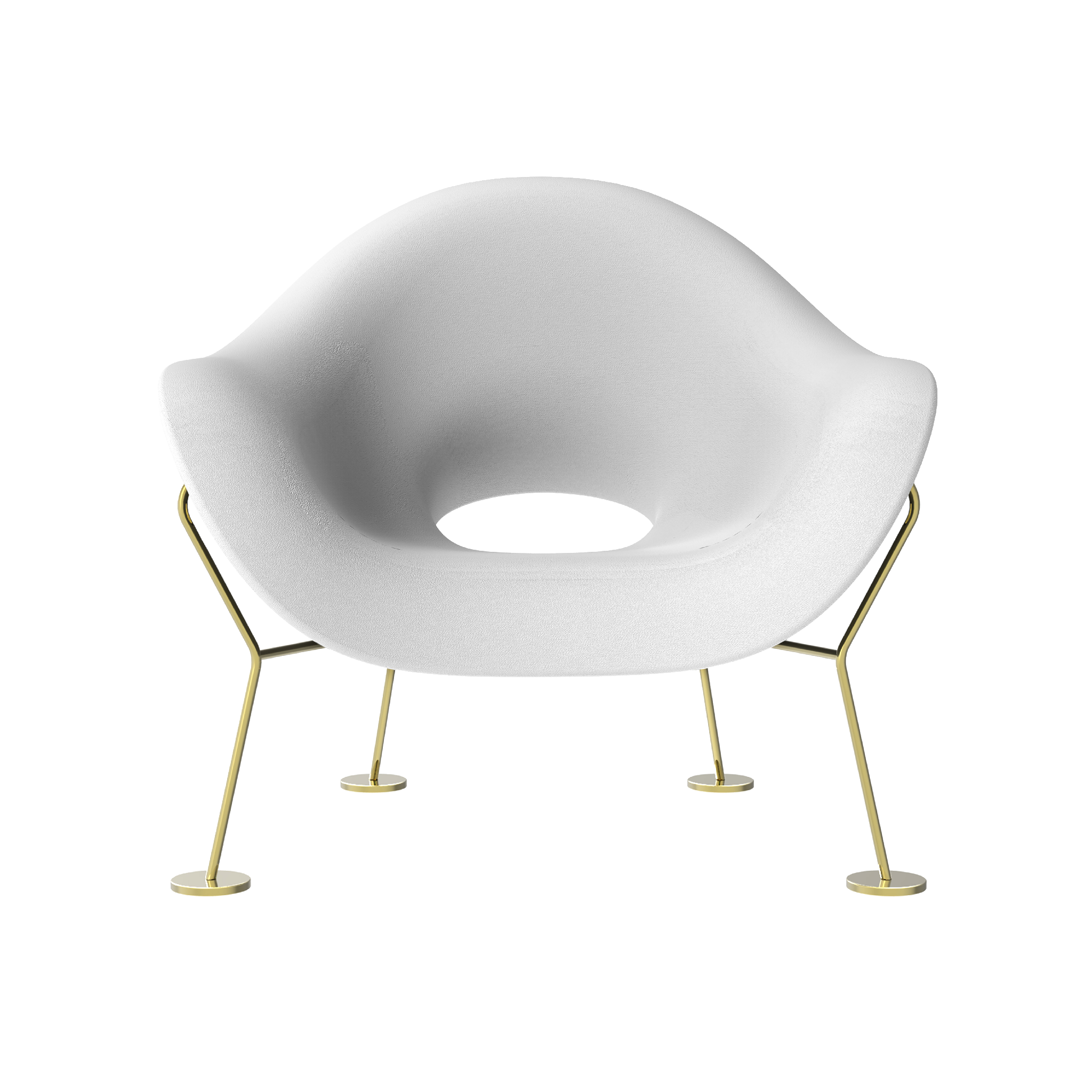 brass structure - white seat