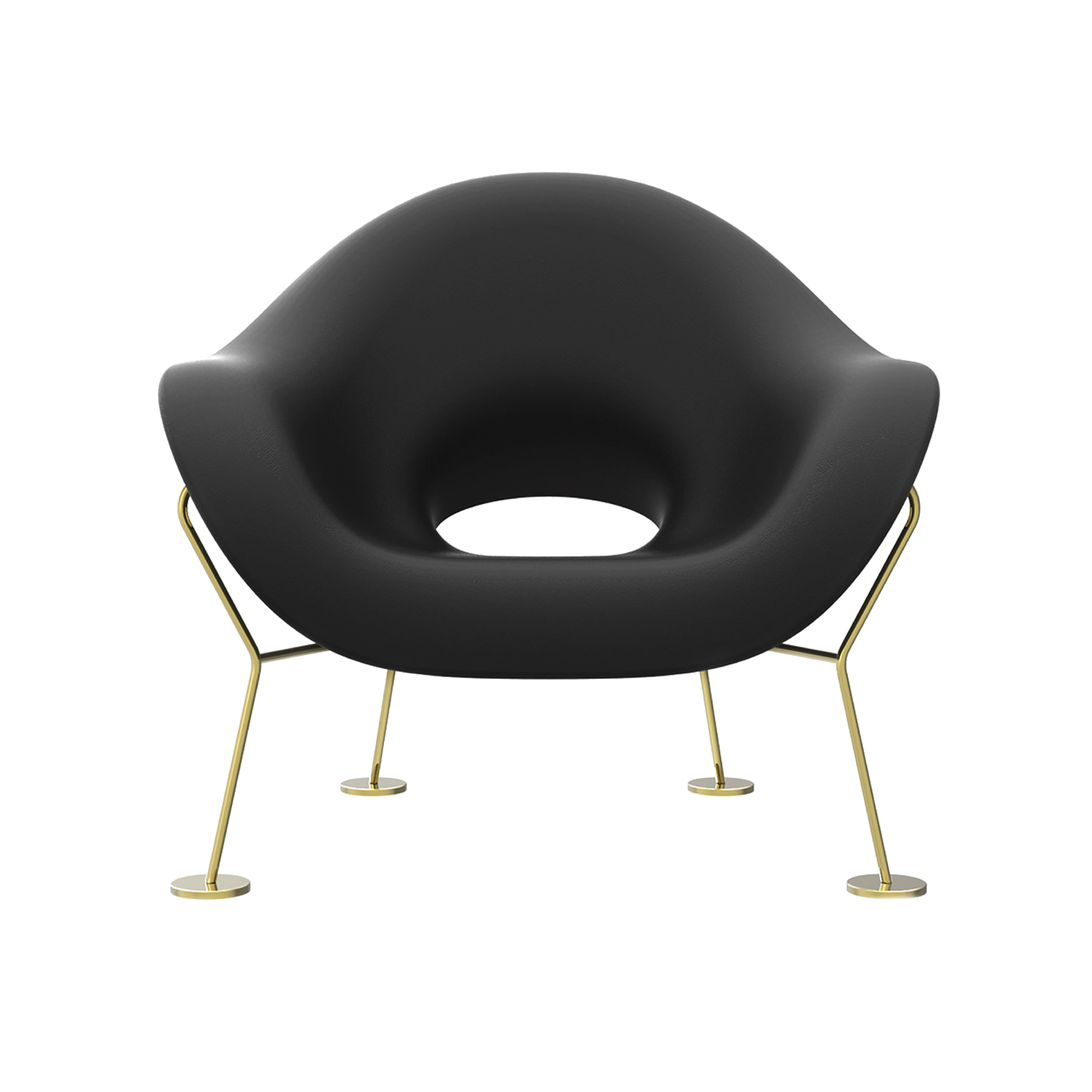 brass structure - black seat