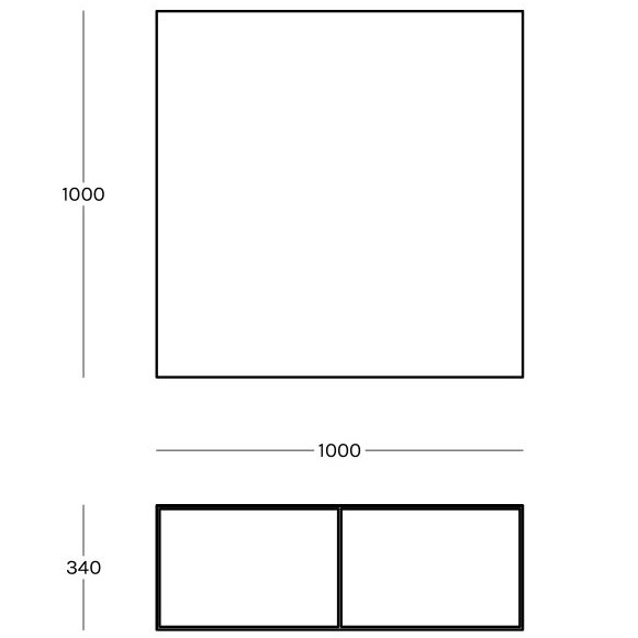 μεσαίο 100 x 100 x Y 34cm