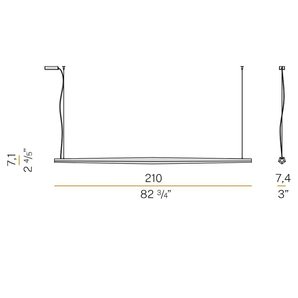 L 210cm - indirect light