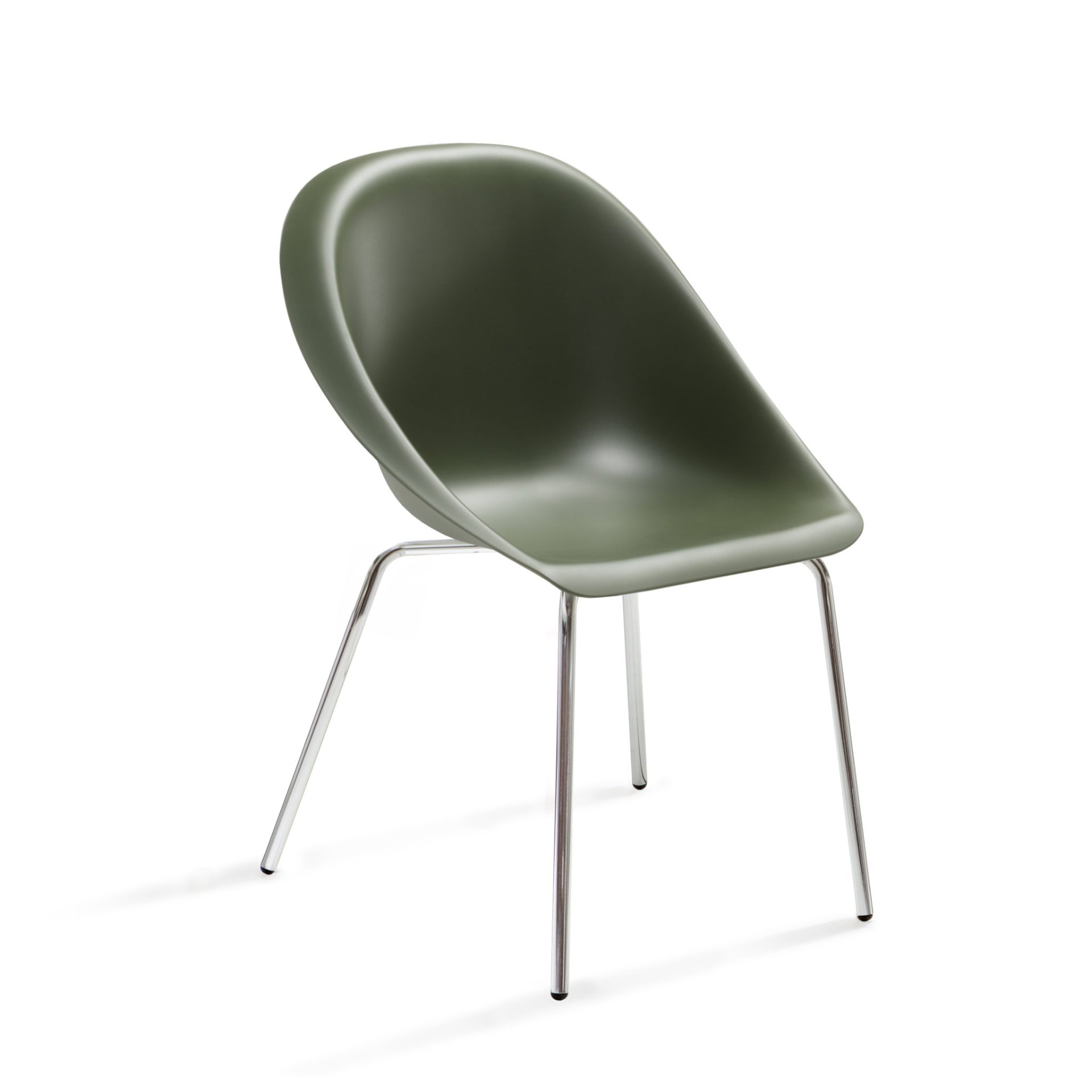 χρώμιο δομή - πράσινο λαδί κάθισμα