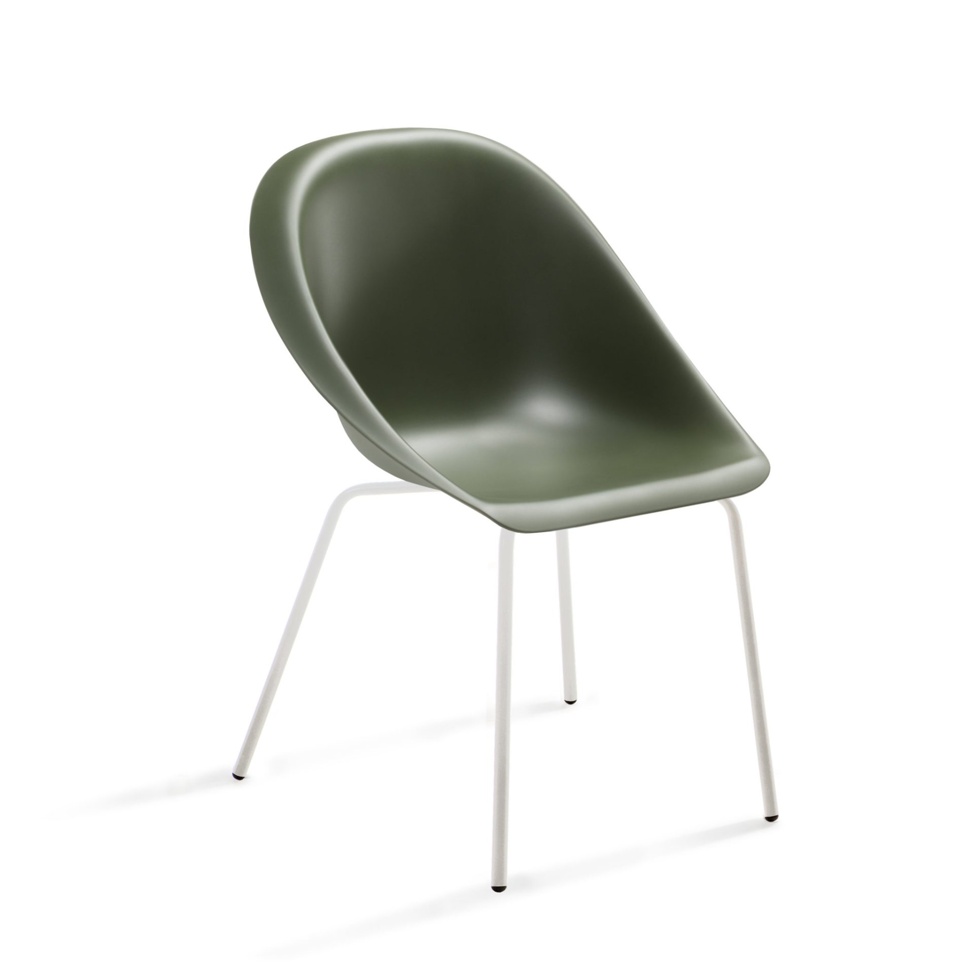 λευκή δομή - πράσινο λαδί κάθισμα
