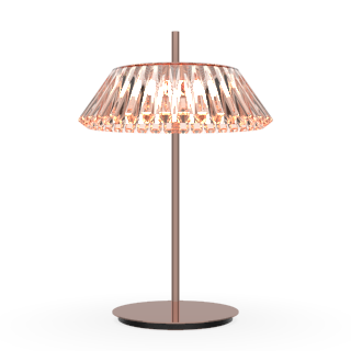 polished copper body - transparent rose glass