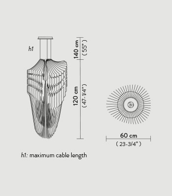 large H 120cm D 60cm