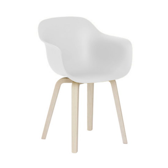 natural ash wood / white seat