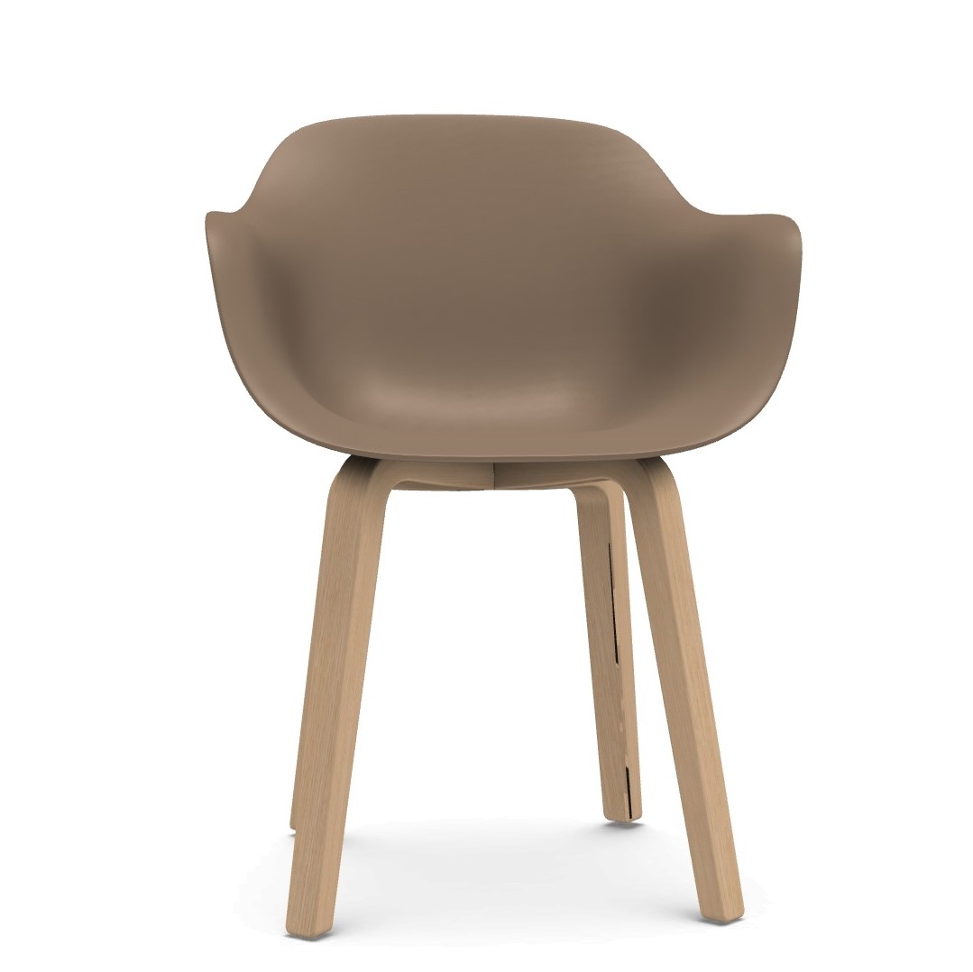 natural ash wood / grey-beige seat