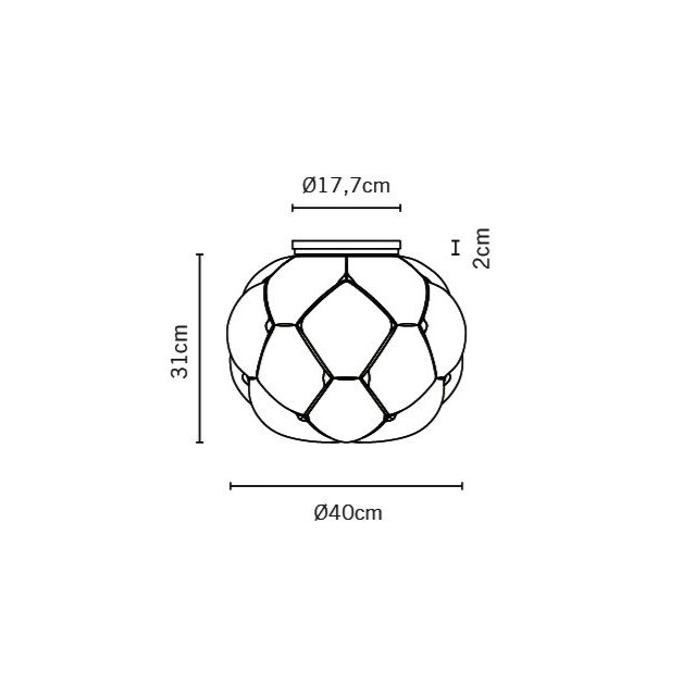 D 40cm max 1 x 16W Led bulb E27