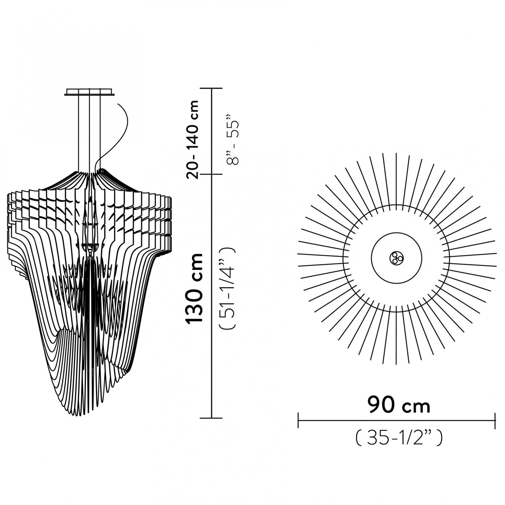 extra large Φ 90 x Y 130cm