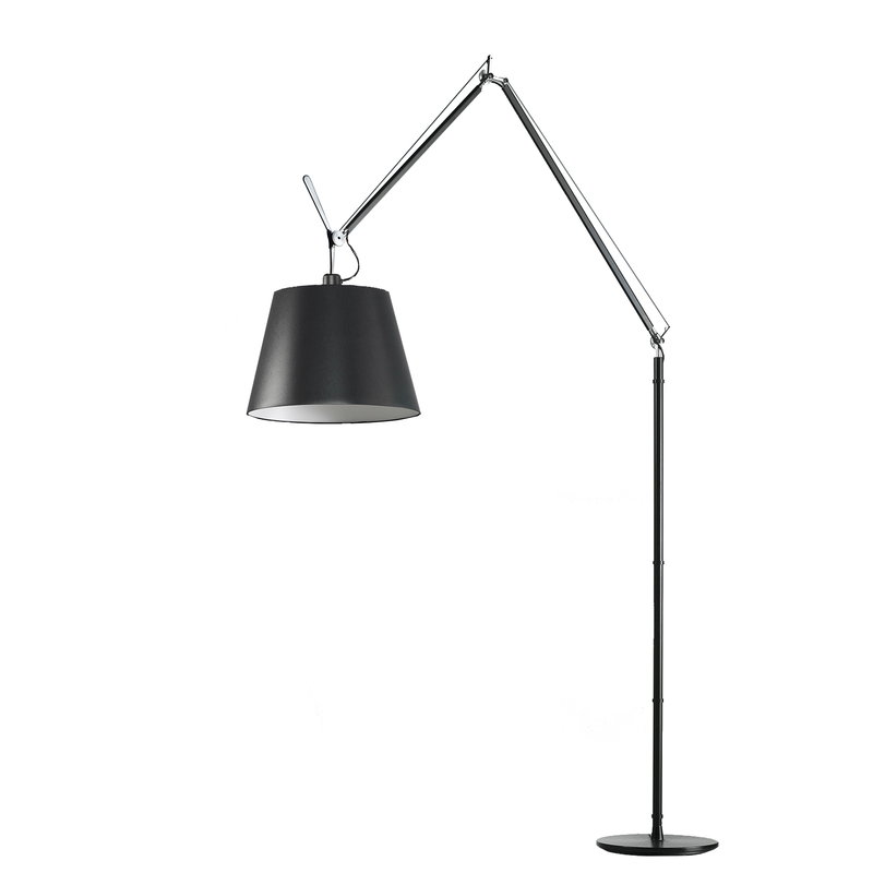 TOLOMEO MEGA φωτιστικό δαπέδου - μαύρος μεταξωτός διαχύτης