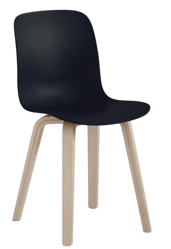 natural ash wood / black seat