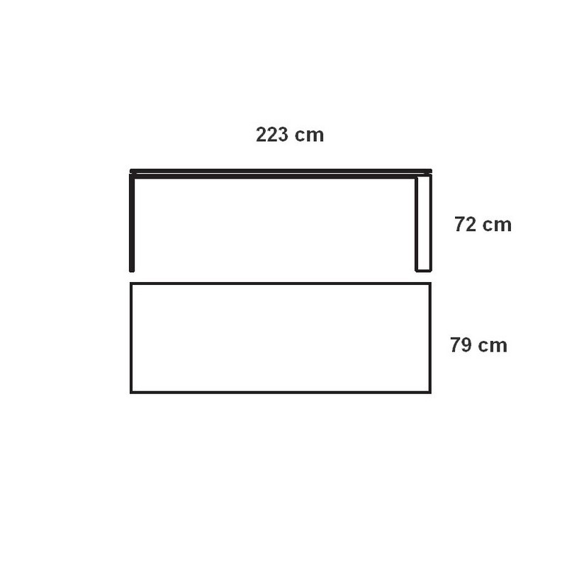 μεγάλο 223 x 79 x Υ 72cm