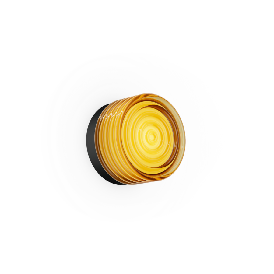 μαύρο-κεχριμπάρι γυαλί