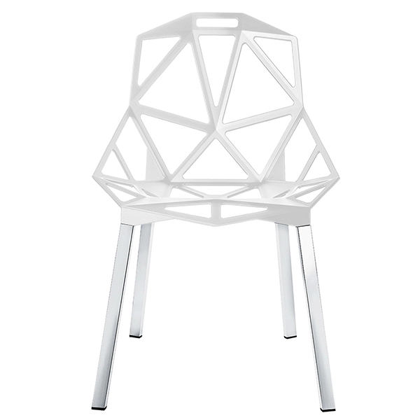 white seat / anodised aluminium legs