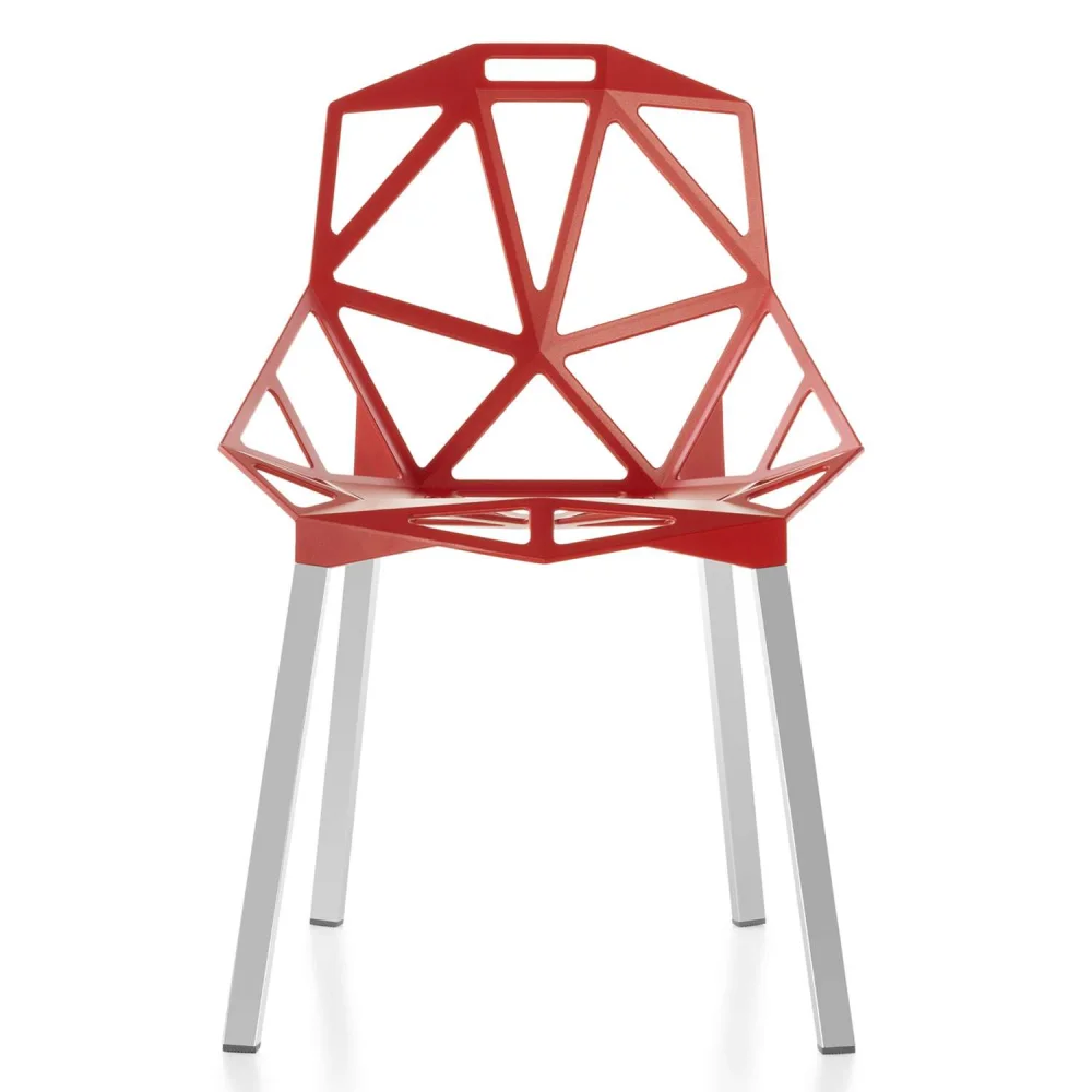 red seat / anodised aluminium legs